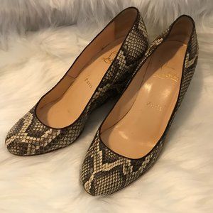 Christian Louboutin Snakeskin Wedged Pumps 7 (37)
